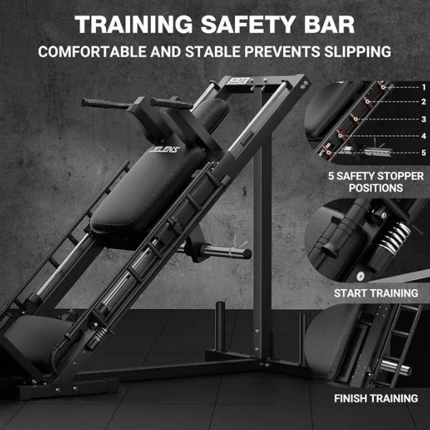 1100 lb Leg Press Machine - Hack Squat Machine with Linear Bearings