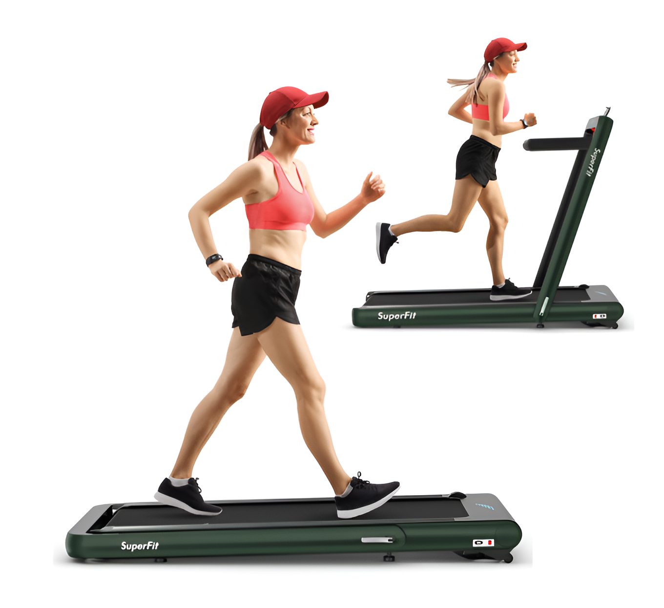 2-in-1 Folding Treadmill - Running Machine with App & Remote Control