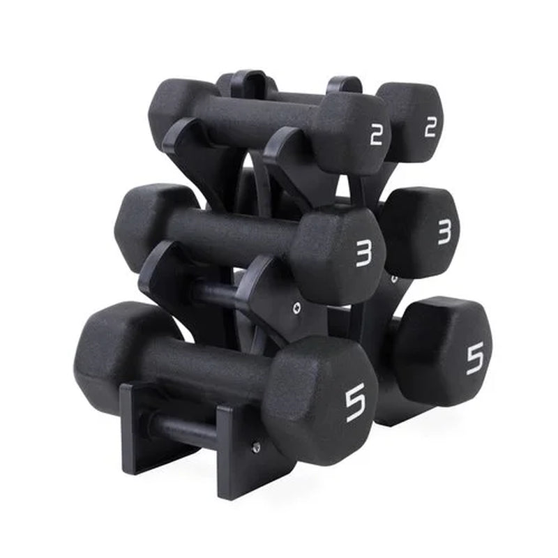 20Lb Neoprene Dumbbell Set with Rack, Black