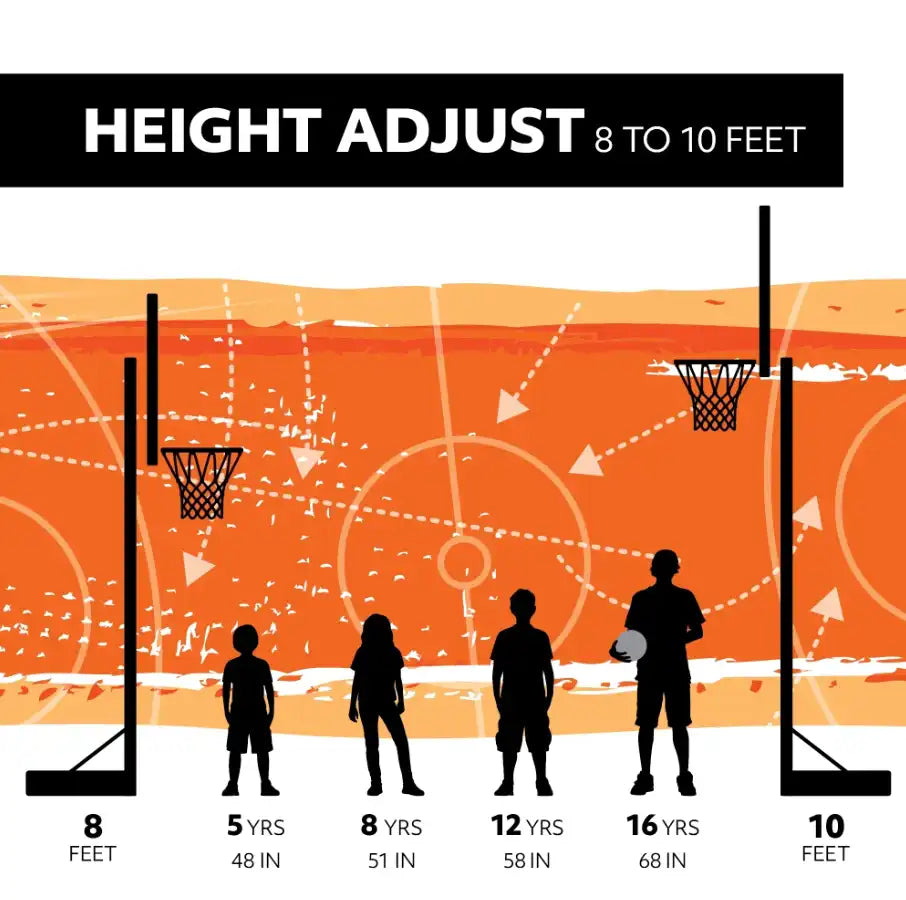 48-Inch Portable Basketball Hoop - Adjustable Height