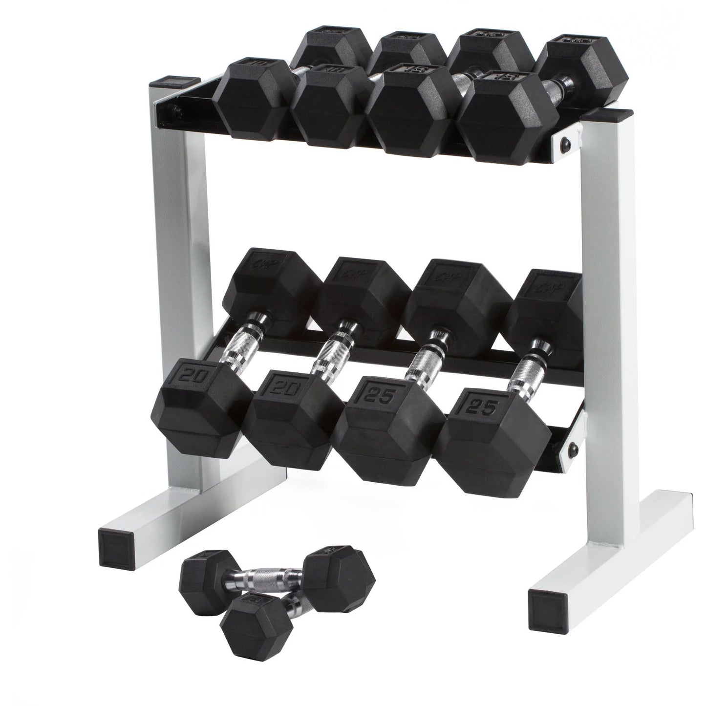 50 Lb Rubber Hex Dumbbell Weight Set, Includes 2 X 5Lb, 2 X 20Lb Dumbbells