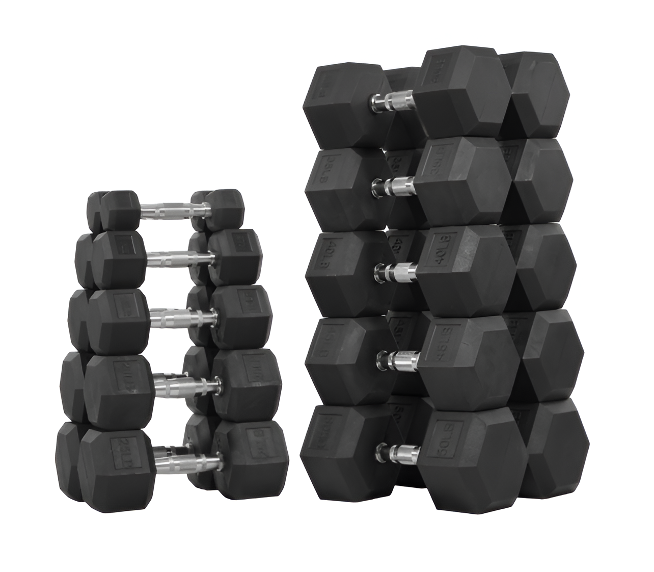 Rubber Hex Dumbbell Set | 100, 150, 300 & 550 lb Options