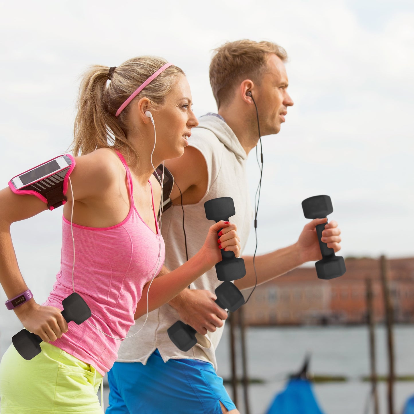 5 lb Black Neoprene Dumbbell - Single Hand Weight for Home Gym, Strength Training, and Workouts