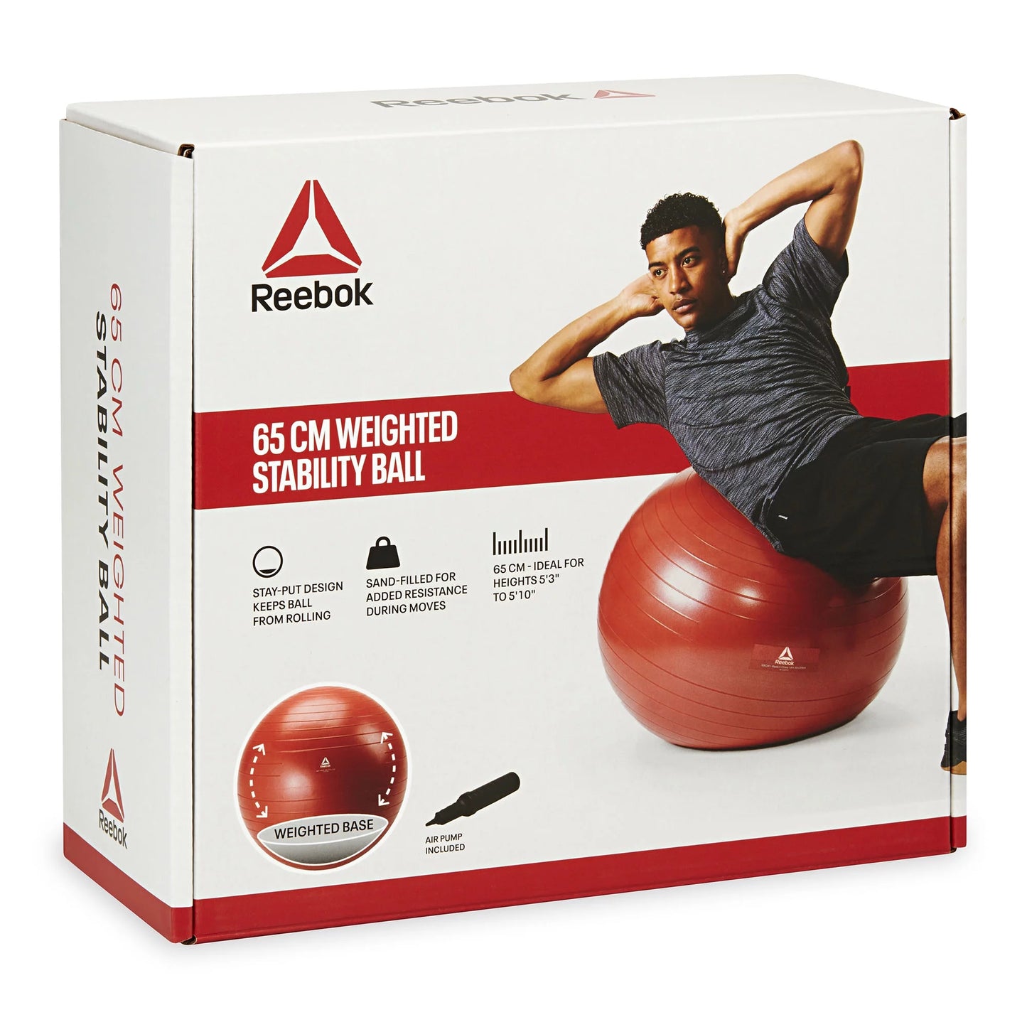 65Cm Medium Weighted Stability Ball, Pump Included