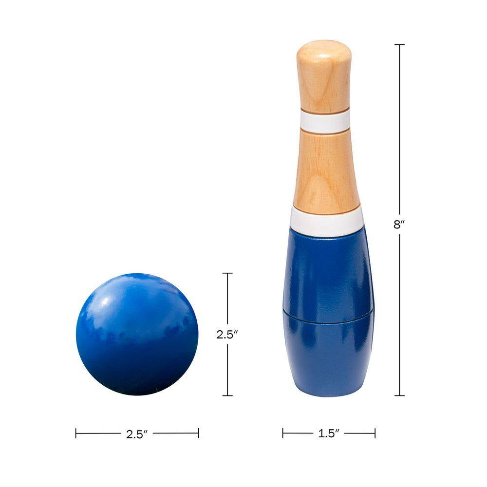 8 In. Wooden Lawn Bowling Set