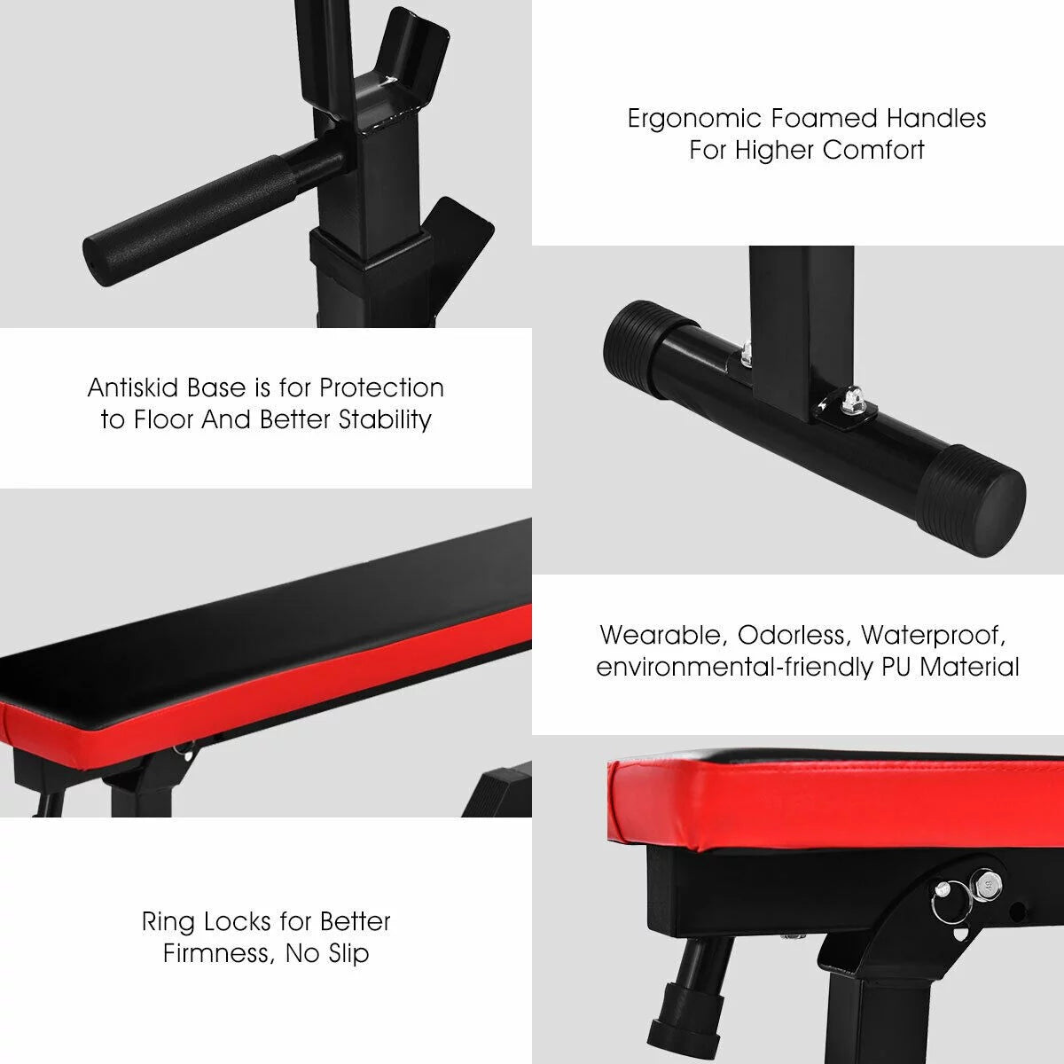 Adjustable Weight Bench with 330 Lbs. Black/Red