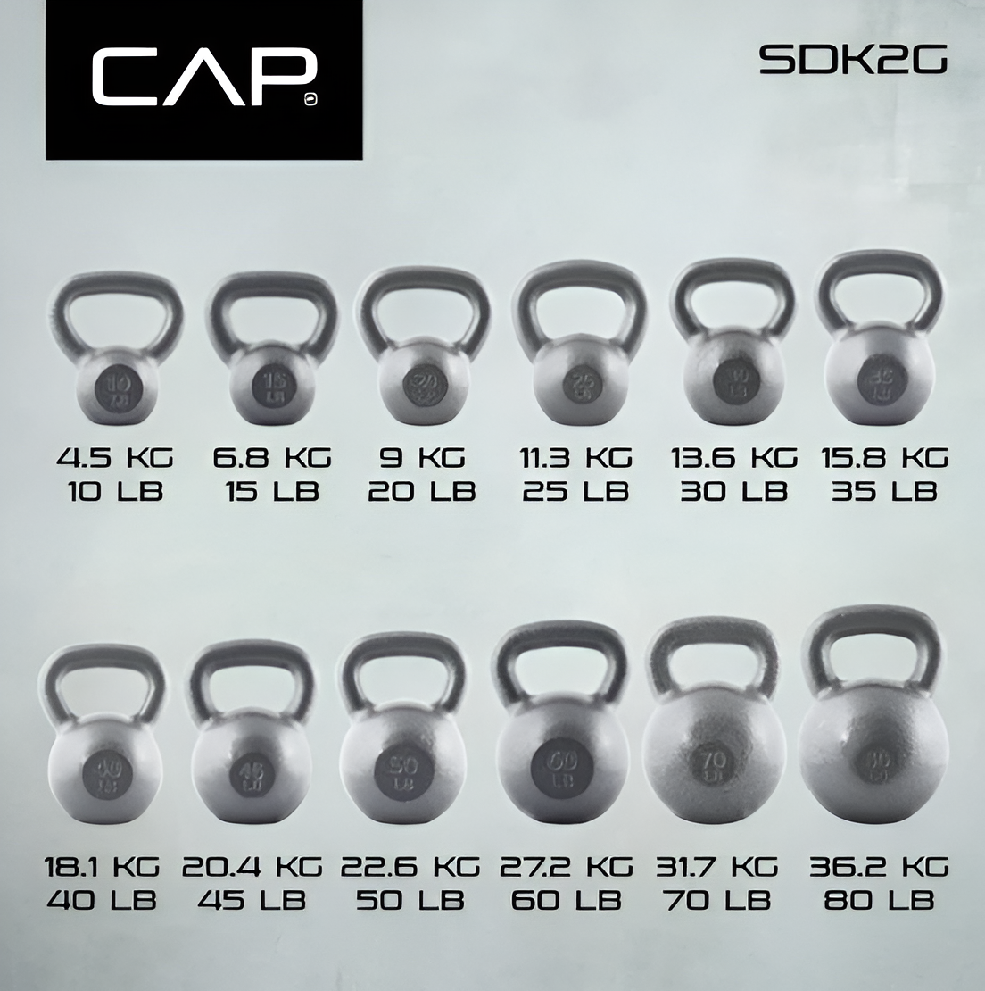 Cast Iron Kettlebell Single 10-60 Lbs