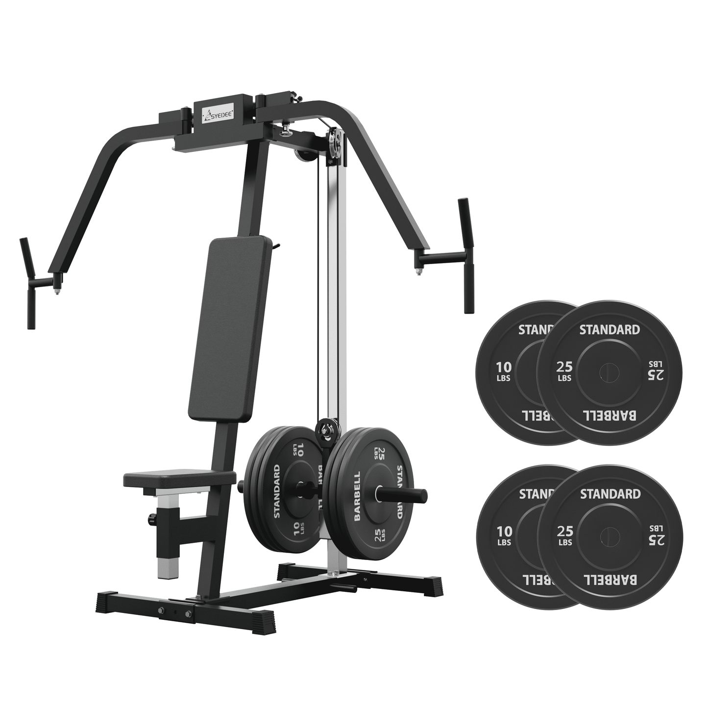 Chest Fly & Reverse Delt Machine, Plate-Loaded Pec Deck, 400 LBS Upper Body Specialty Machine, 4-Level Seat, 2:1 Ratio, Aluminum Pulleys, Compact Home Gym