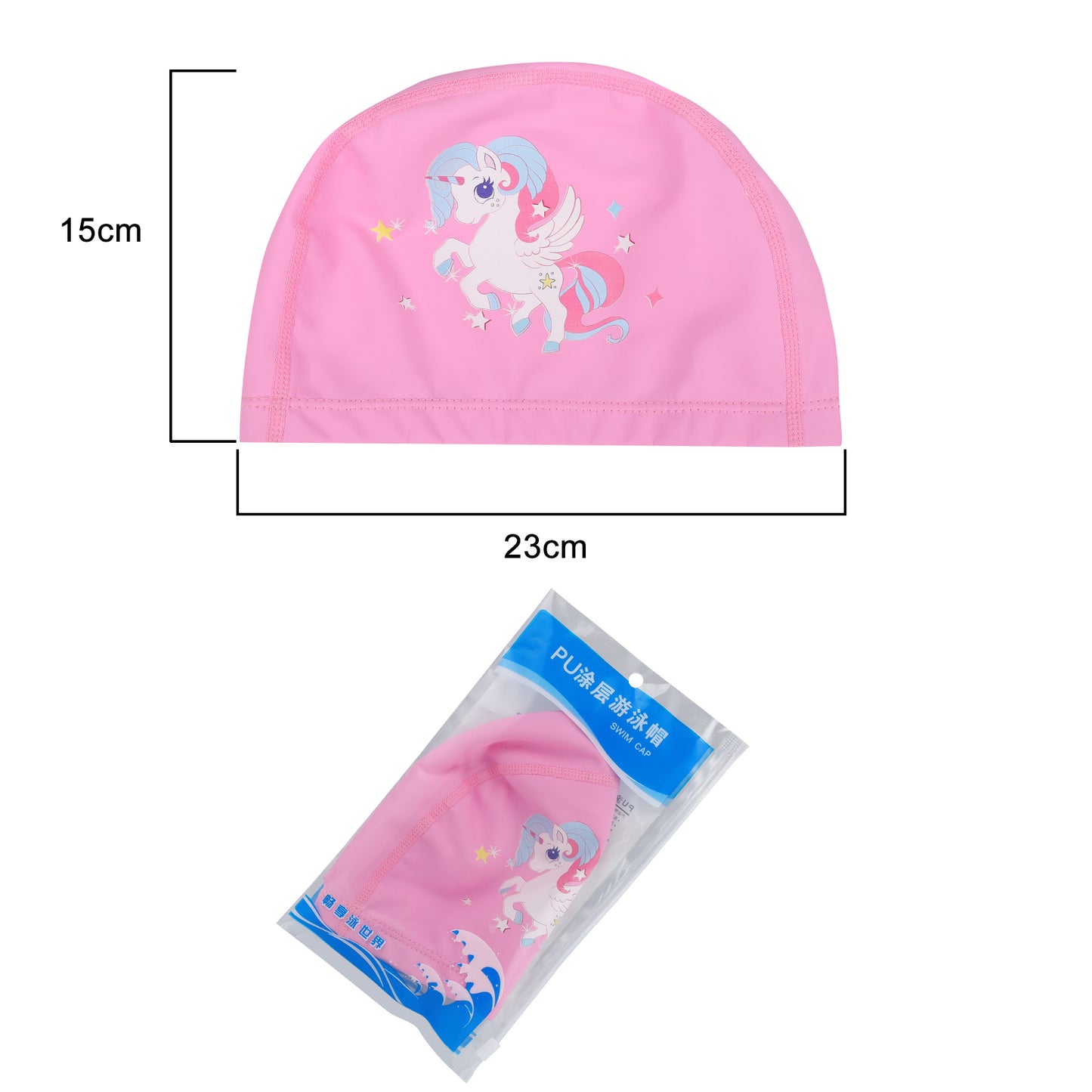 Children'S Swimming Goggles for 3-16 Years Old Kids HD Anti-Fog with Unicorn Swim Cap Pink