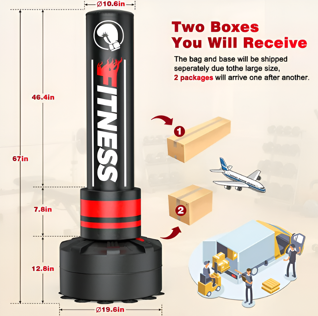 Freestanding Boxing Punching Bag 70 Inch with Gloves