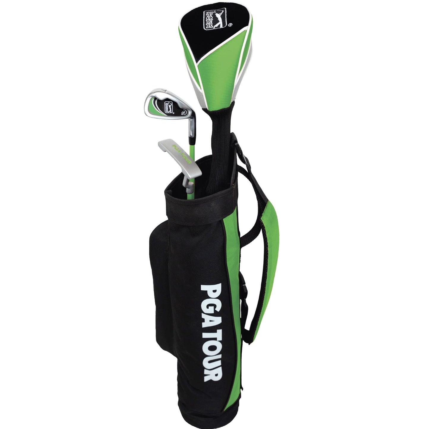 G1 Series Kids Green Golf Club Set with 3 Clubs, Carry Bag & 5 Total Pieces, Heights 3'6" - 4'1", Ages 3-5