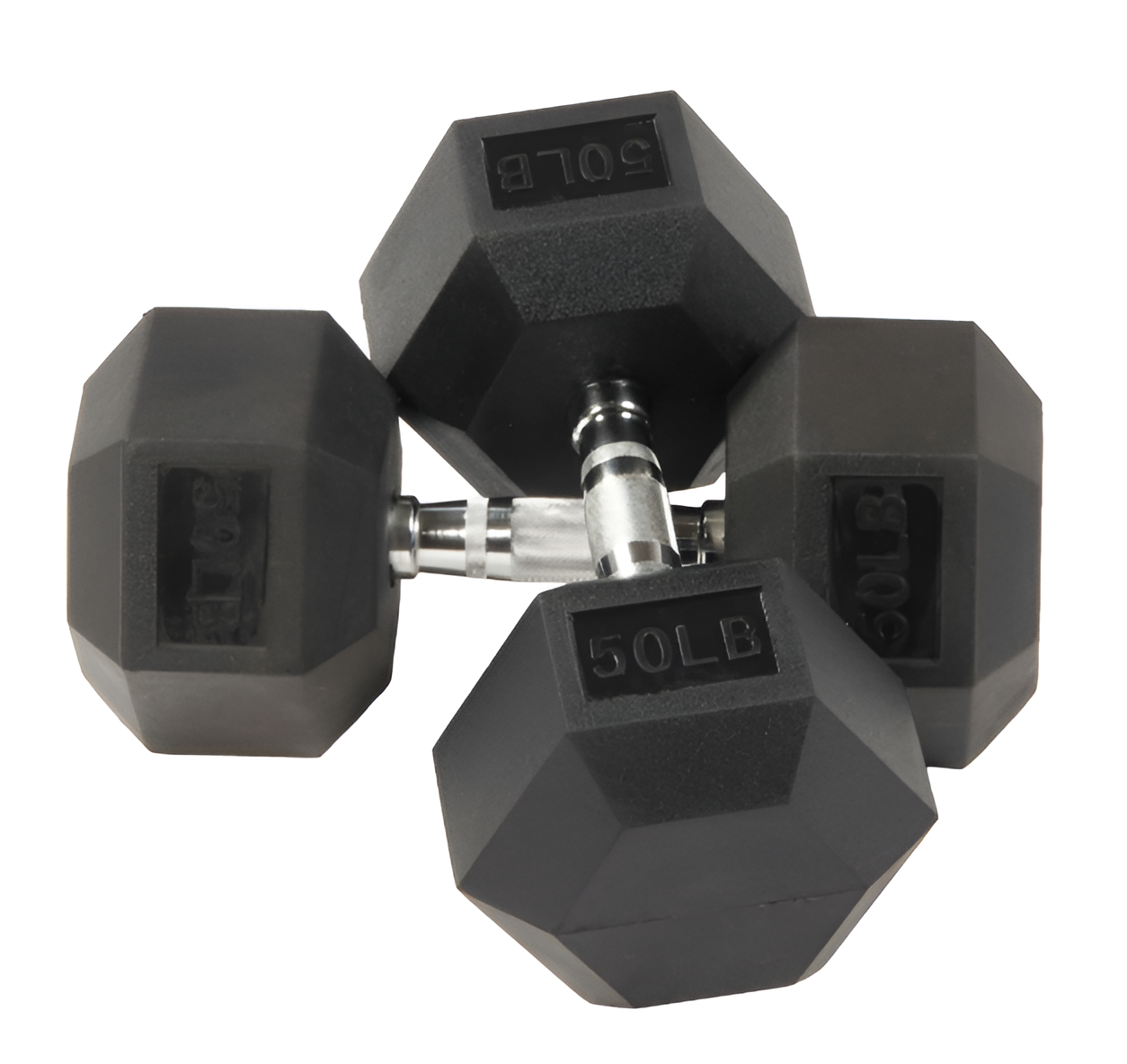 Hex Dumbbells Pair Rubber Coated Weights