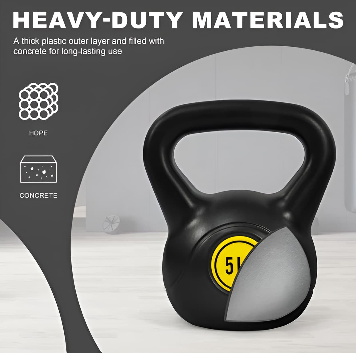 Kettlebell Weight Set 5-20 lbs Wide Grip 4 Piece