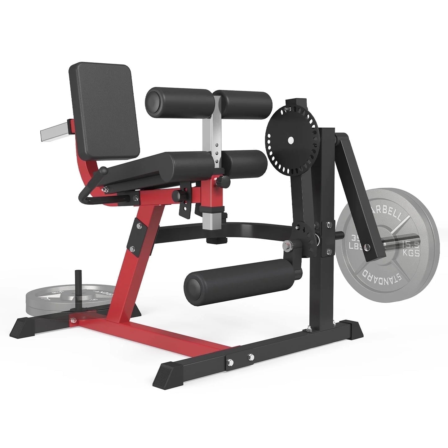 Leg Extension and Curl Machine, Leg Training Bench with 50LBS Weight Plates, Adjustable Leg Machine with Storage Places for Home Gym