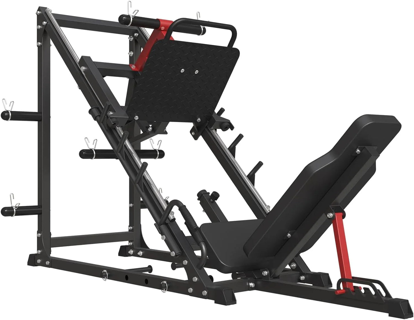 Leg Press Machine , 2000LBS Weight Capacity Adjustable Leg Machine with Resistance Band Pegs and Plate Storages, Workout Equipment for Strength Training