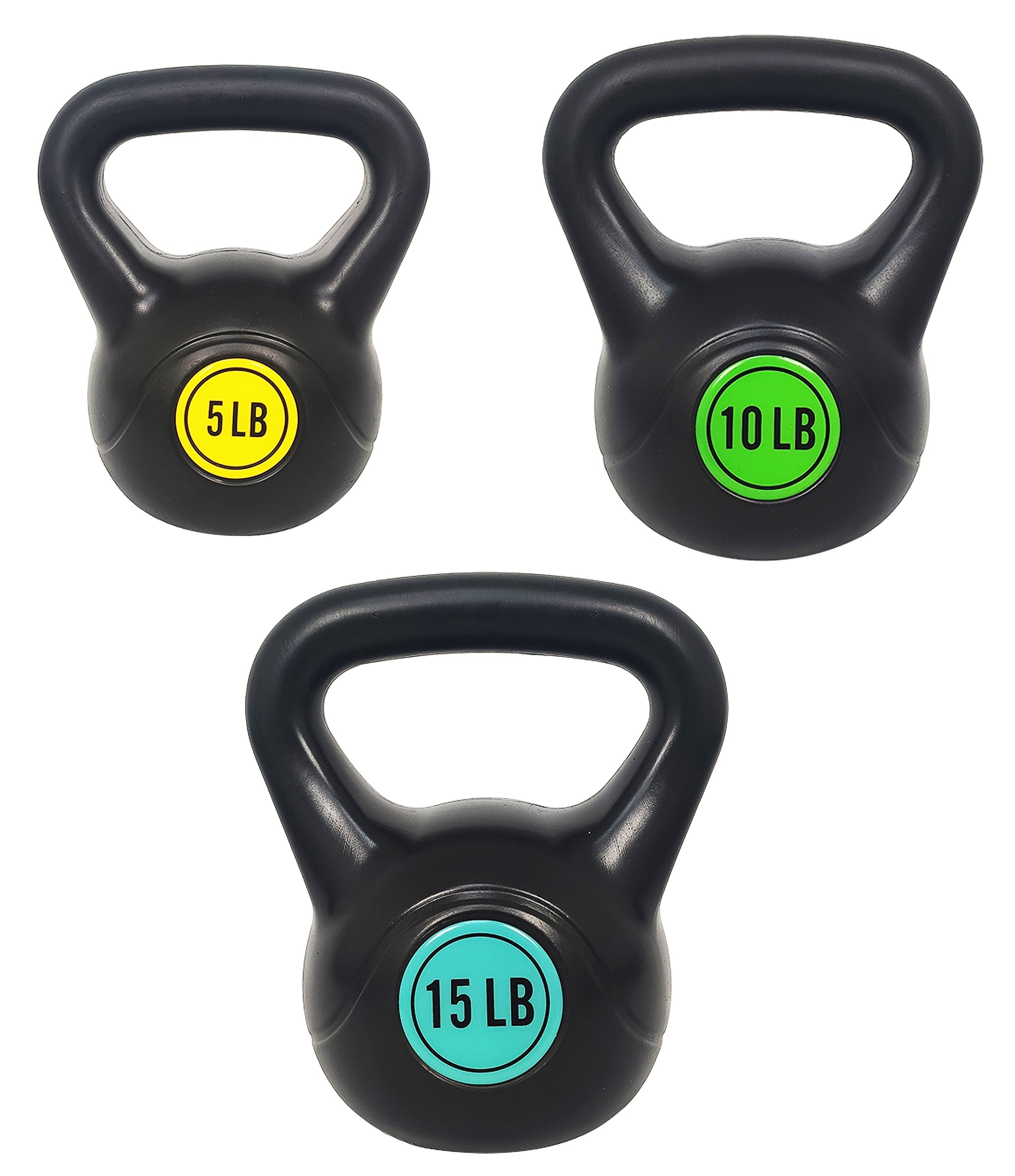 thumbnail interactive-video image 1 of ZenSports Kettlebell Exercise Equipment - 3 Piece Weight Set W Storage Rack 1 of 13