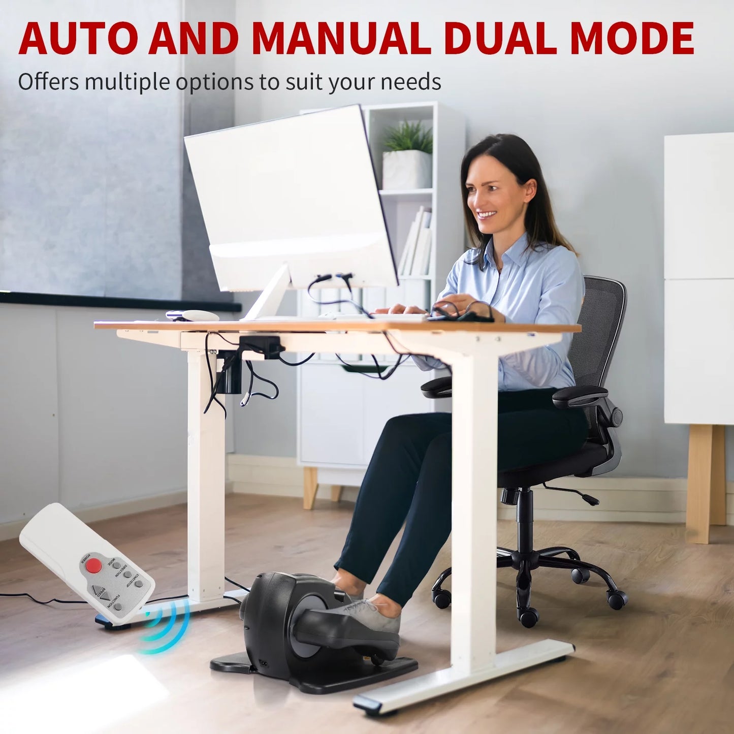 Zimtown under Desk Elliptical Bike, Pedal Exerciser, Mini Electric Elliptical Machine, Black/Gray