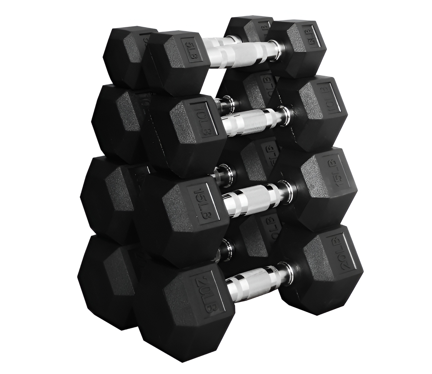 Rubber Hex Dumbbell Set | 100, 150, 300 & 550 lb Options