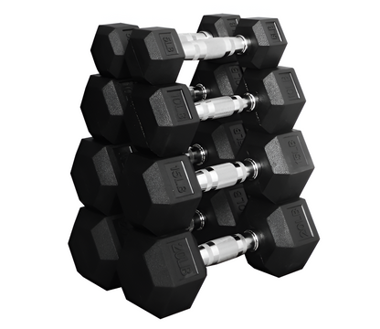 Rubber Hex Dumbbell Set | 100, 150, 300 & 550 lb Options