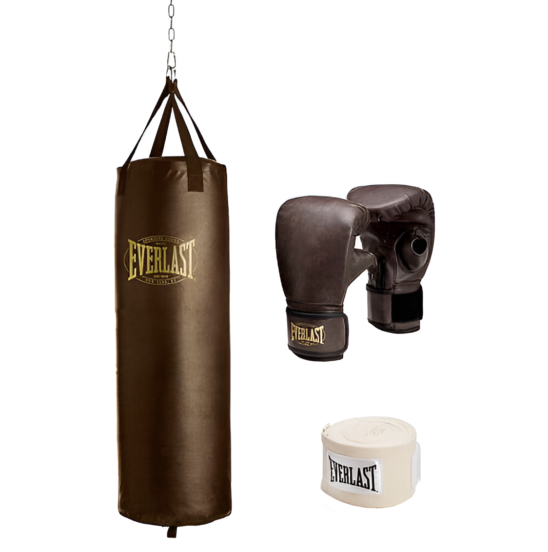 100 lb Vintage Heavy Bag Kit - Complete with Gloves & Hand Wraps