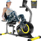 Recumbent Exercise Bikes Sit down Stationary Bicycle Magnetic Resistance Indoor Cycling Bike 380Lb Yellow