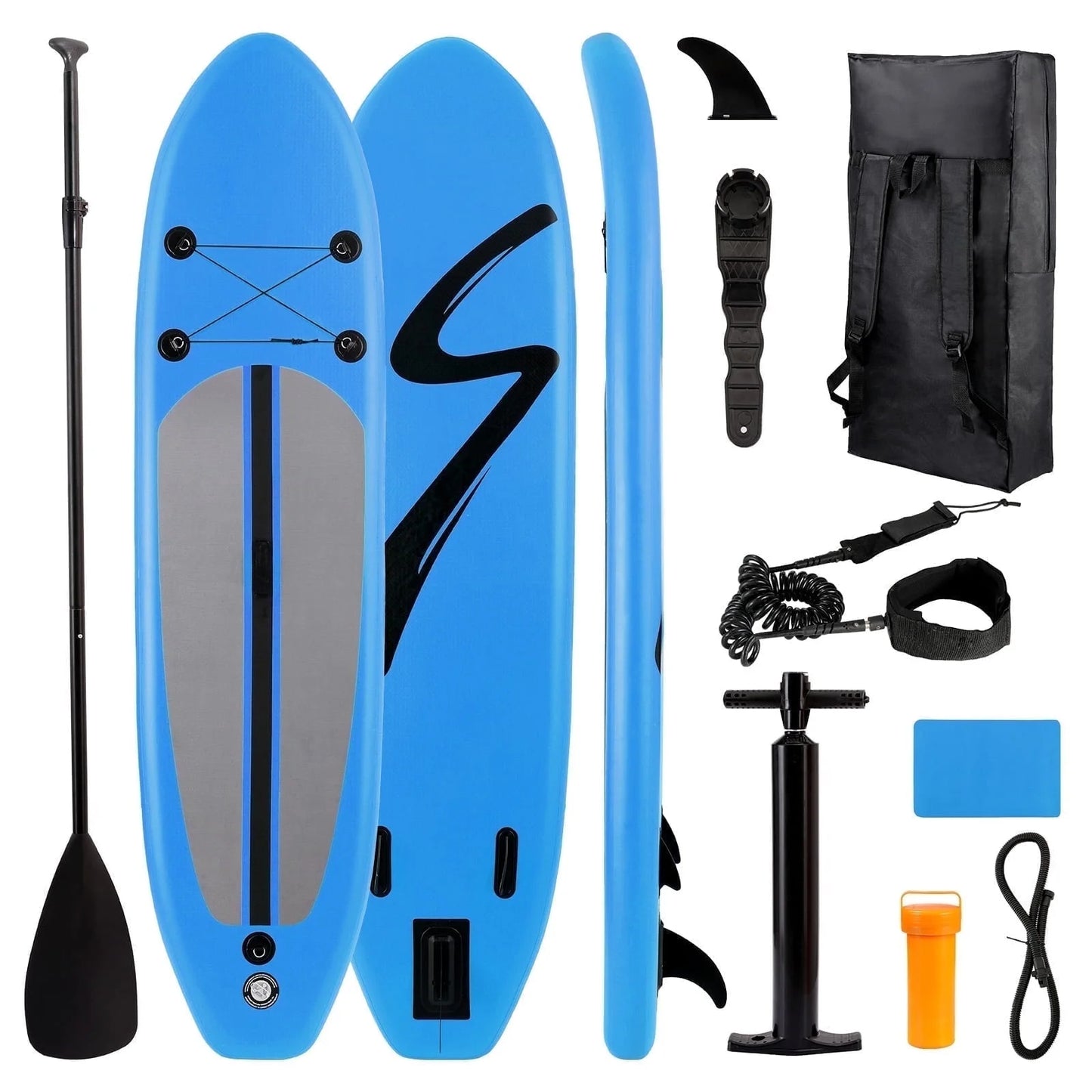 10' Inflatable Stand up Paddle Board SUP Surfboard with Aluminum Paddle for Adults, 6'' Thick