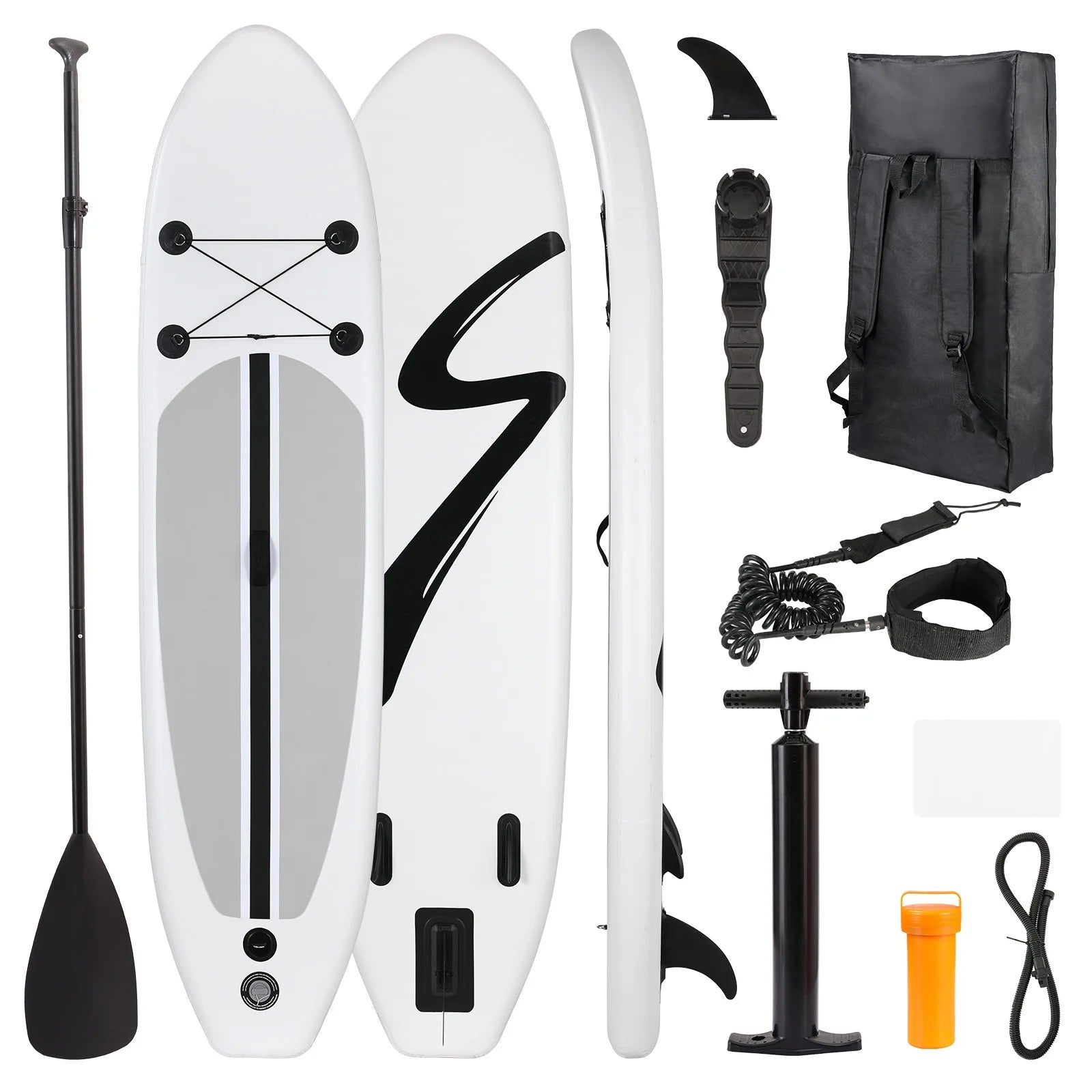 10' Inflatable Stand up Paddle Board SUP Surfboard with Aluminum Paddle for Adults, 6'' Thick