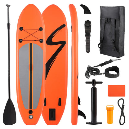 10' Inflatable Stand up Paddle Board SUP Surfboard with Aluminum Paddle for Adults, 6'' Thick