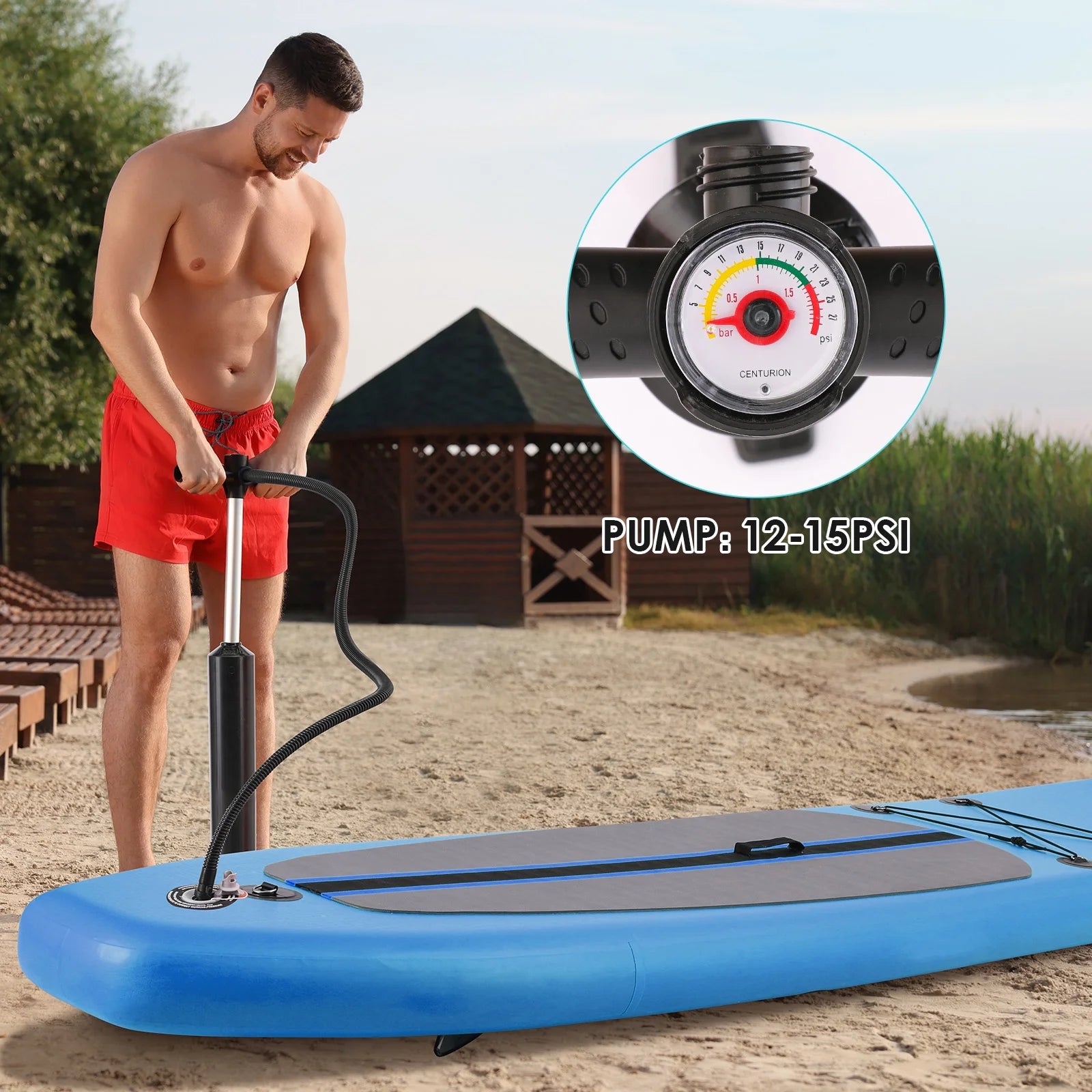 10' Inflatable Stand up Paddle Board SUP Surfboard with Aluminum Paddle for Adults, 6'' Thick