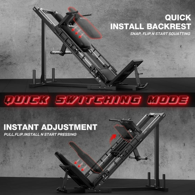 1100 lb Leg Press Machine - Hack Squat Machine with Linear Bearings