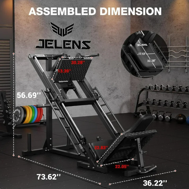 1100 lb Leg Press Machine - Hack Squat Machine with Linear Bearings