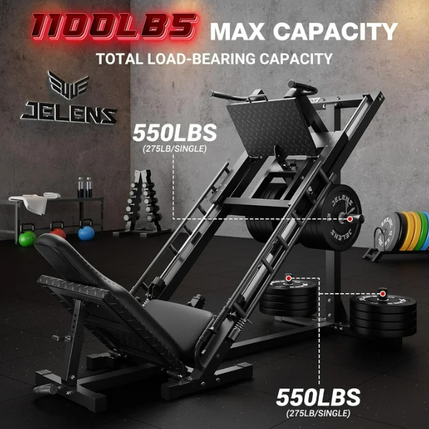 1100 lb Leg Press Machine - Hack Squat Machine with Linear Bearings