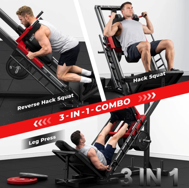 1100 lb Leg Press Machine - Hack Squat Machine with Linear Bearings