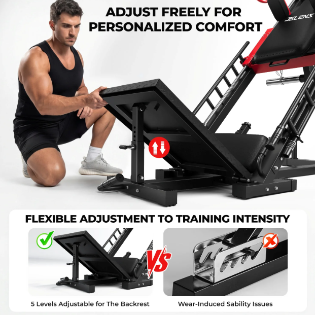 1100 lb Leg Press Machine - Hack Squat Machine with Linear Bearings