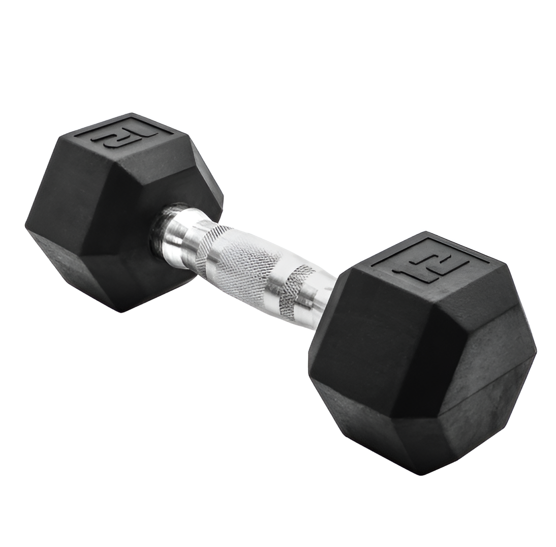 Rubber Hex Dumbbell 3–120 lb – Single Weight for Home Gym & Strength Training