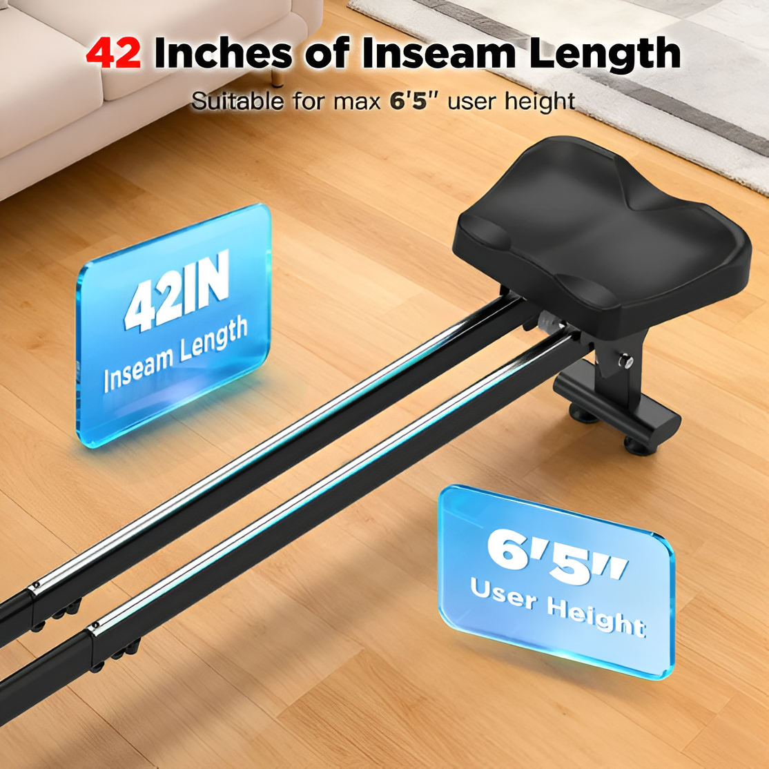 16 Levels Magnetic Rowing Machine for Home – 350LBS Capacity, Foldable with LCD Monitor & Bluetooth