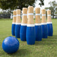 Hey Play 10-Pin Indoor/Outdoor Wood Bowling Set with 2 Balls and Carry Bag