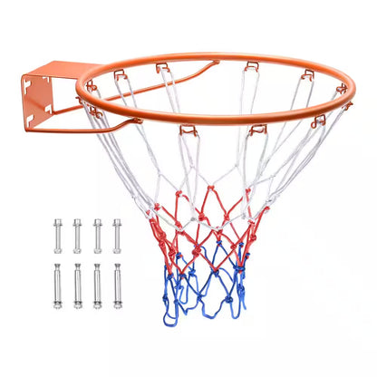 18 In. Basketball Rim Q235 Basketball Flex Rim Goal Replacement Standard Indoor Outdoor Hanging Hoop