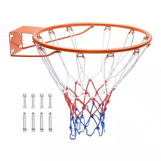 18 In. Basketball Rim Q235 Basketball Flex Rim Goal Replacement Standard Indoor Outdoor Hanging Hoop