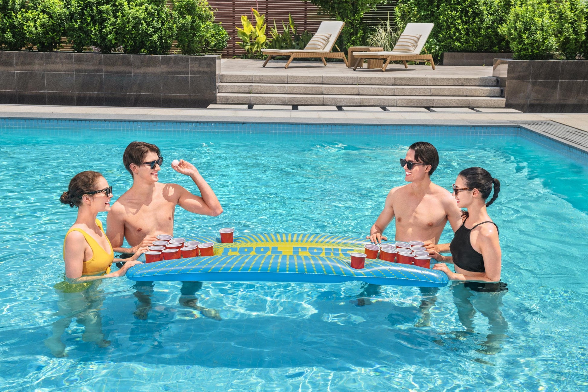 71" X 30" Adult Pong Inflatable Pool Game Multicolor