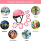 Kids Bike Helmet and Knee Pads 7Pcs ,Helmets for Kids Adjustable for 2~8 Years Girl , Pink