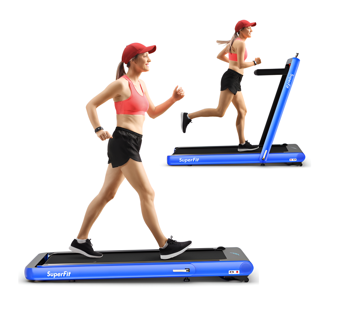 2-in-1 Folding Treadmill - Running Machine with App & Remote Control