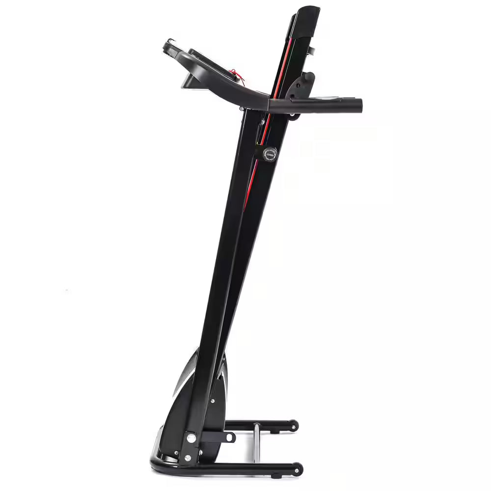 2.5 HP Black Stainless Steel Folable Electric Treadmill with Bluetooth Music, 5 In. LCD Display and Heart Rate Sensor