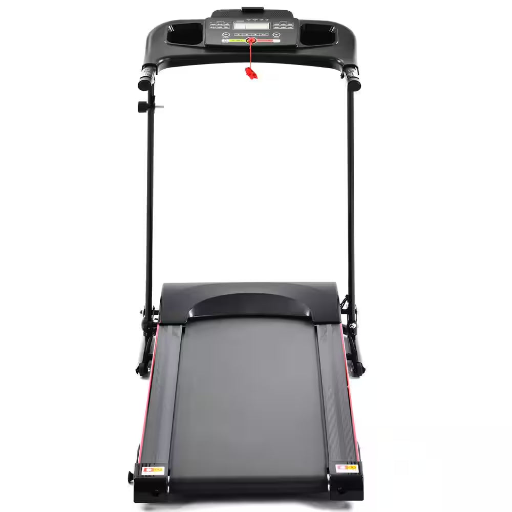 2.5 HP Black Stainless Steel Folable Electric Treadmill with Bluetooth Music, 5 In. LCD Display and Heart Rate Sensor