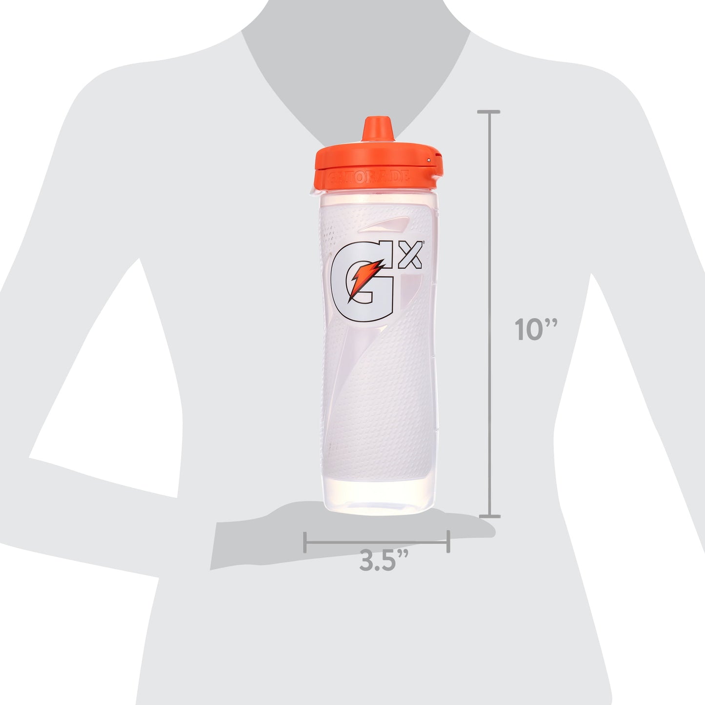 Gx Hydration System, Non-Slip 30Oz Squeeze Bottle - White