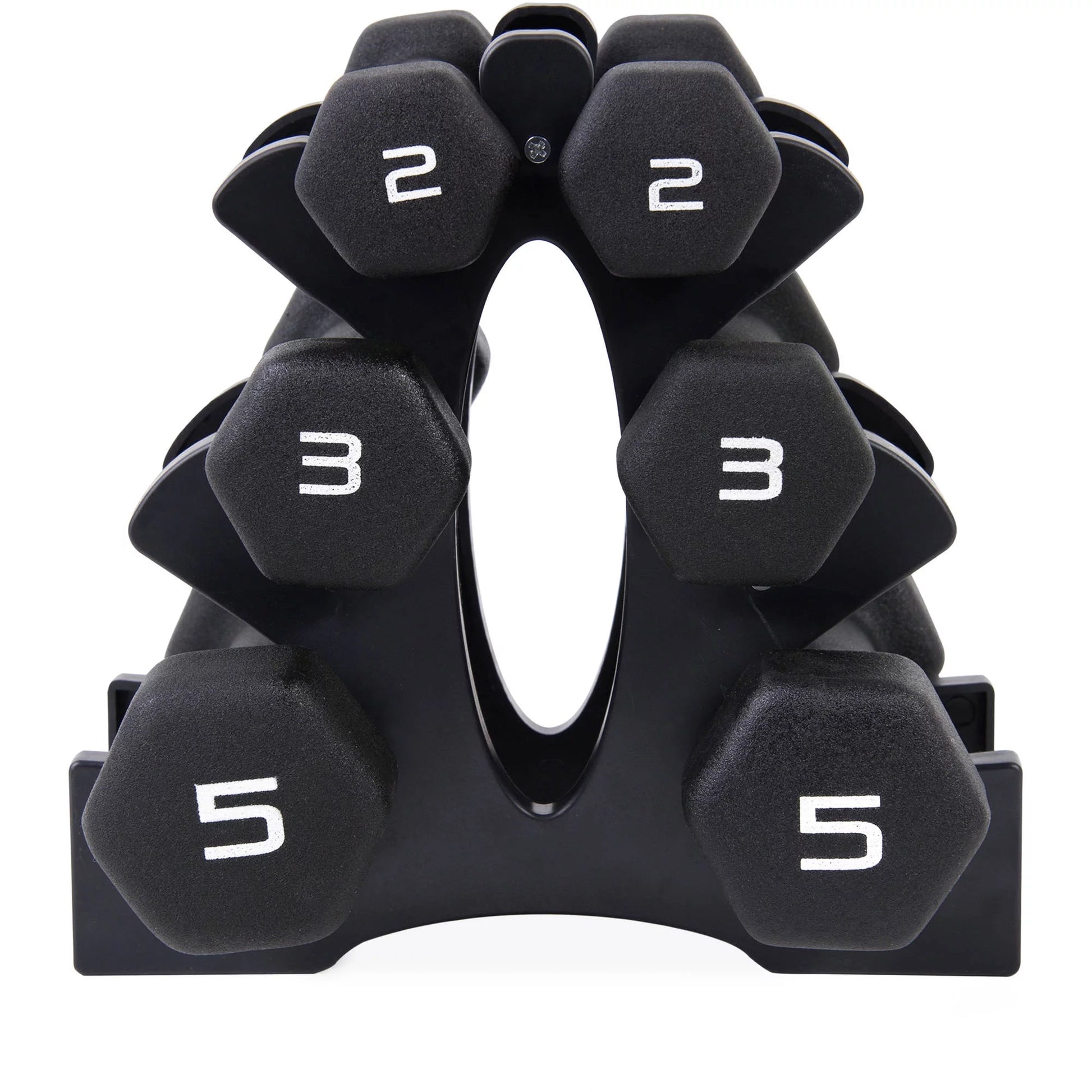 20Lb Neoprene Dumbbell Set with Rack, Black