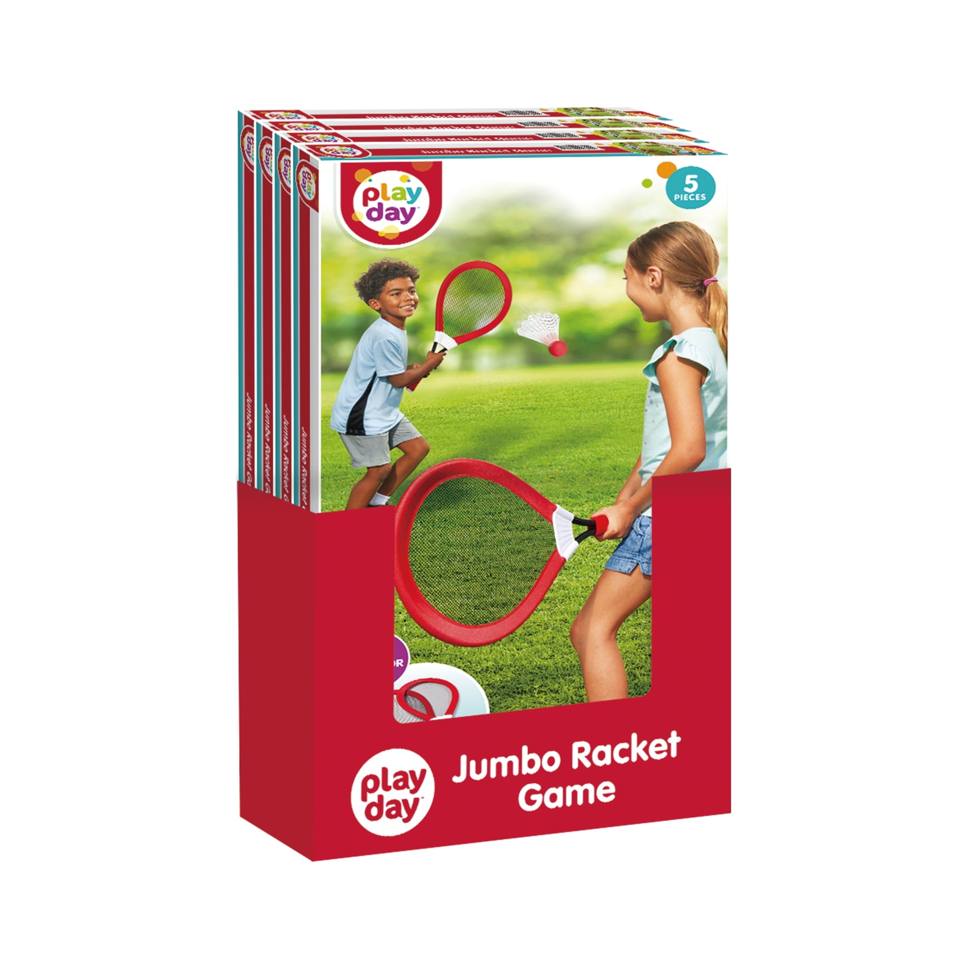 Jumbo Racket Sports Game, 5 Piece Set, Red, Children Ages 4+