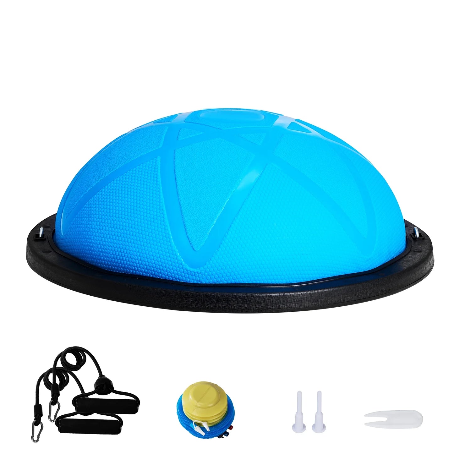 23 Inch Ball Trainer Half Fitness Yoga Balance Stability Ball Resistance Band
