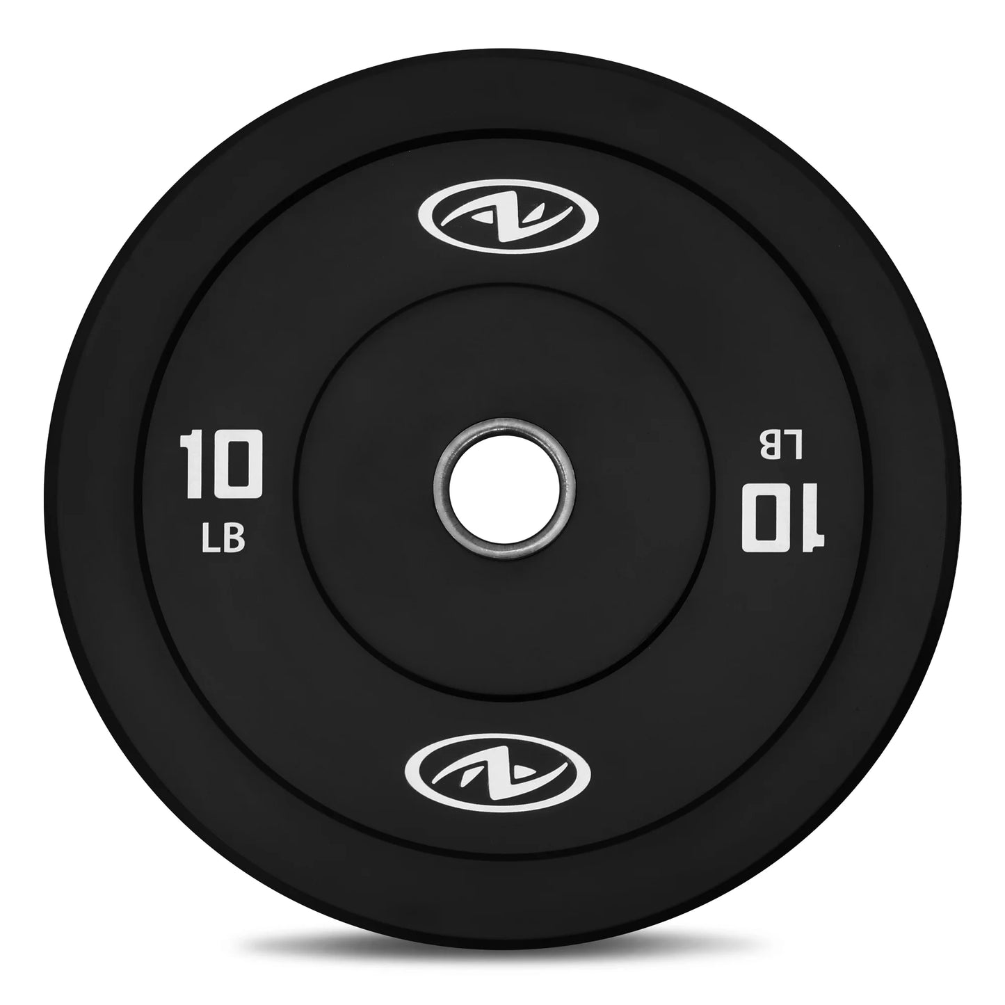 (2 Pack)  10Lb Black Olympic Bumper Rubber Plate, Single Weight