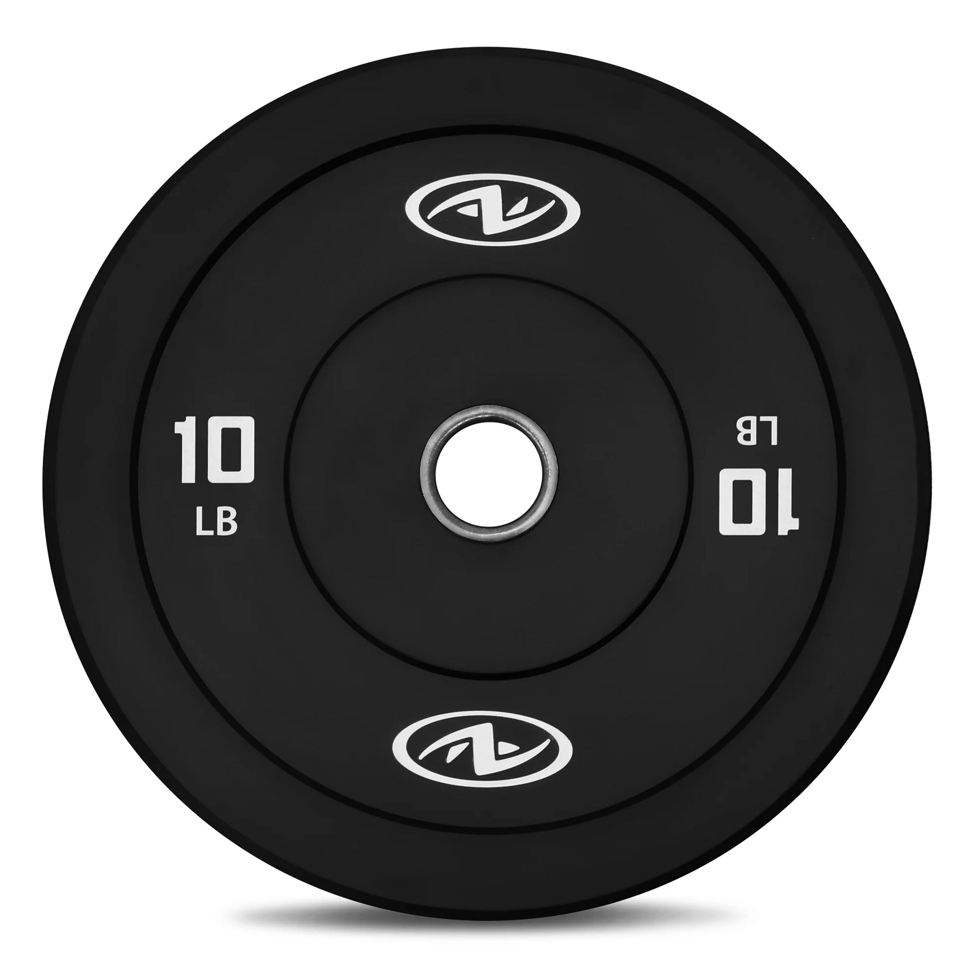 (2 Pack)  10Lb Black Olympic Bumper Rubber Plate, Single Weight